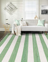 Tassel Trail Collection Area Rug - Pathway (Green and Ivory) Rectangle Green and Ivory  lifestyle 6