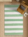 Tassel Trail Collection Area Rug - Pathway (Green and Ivory) Rectangle Green and Ivory  lifestyle 14