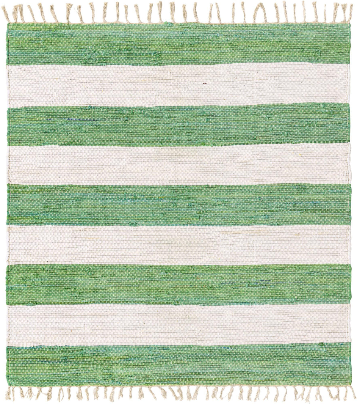 Tassel Trail Collection Area Rug - Pathway Square Green and Ivory  lifestyle 60
