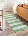Tassel Trail Collection Area Rug - Pathway (Green and Ivory) Runner Green and Ivory  lifestyle 27