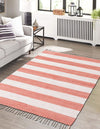 Tassel Trail Collection Area Rug - Pathway (Coral and Ivory) Rectangle Coral and Ivory  lifestyle 10