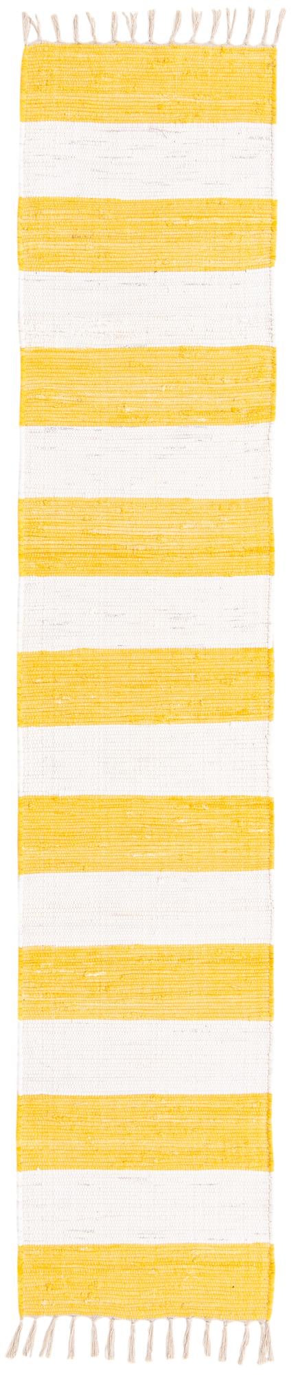 Tassel Trail Collection Area Rug - Pathway (Yellow and Ivory) Runner Yellow and Ivory  lifestyle 27
