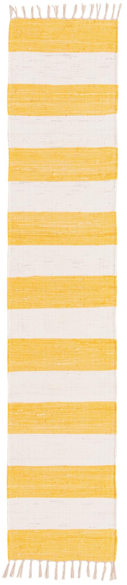 Tassel Trail Collection Area Rug - Pathway Runner Ivory and Yellow  lifestyle 61