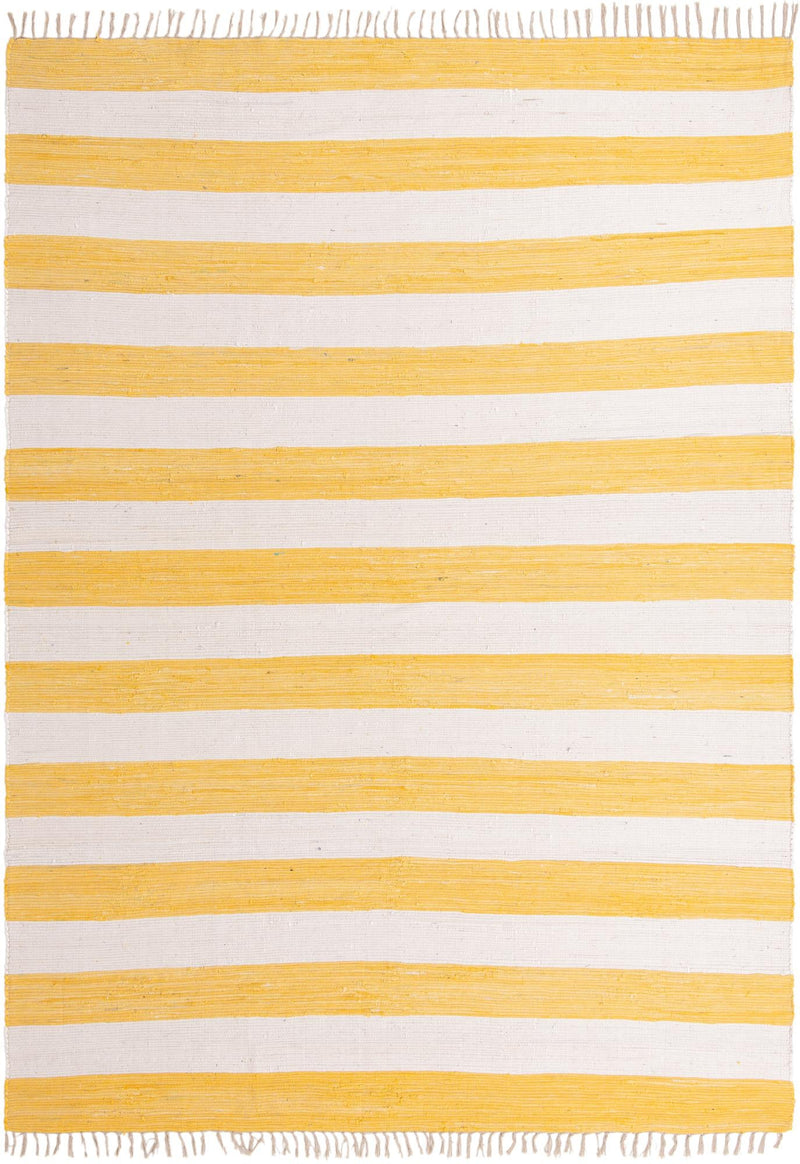 Tassel Trail Collection Area Rug - Pathway (Yellow and Ivory) Rectangle Yellow and Ivory Main
