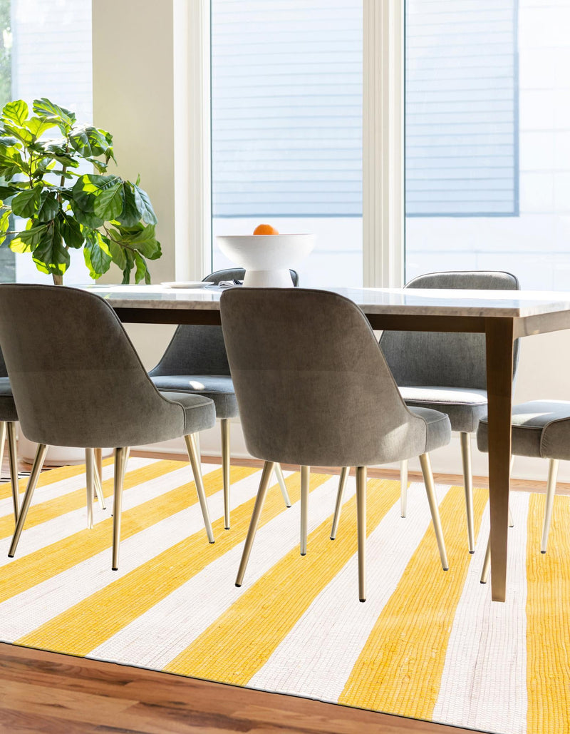 Tassel Trail Collection Area Rug - Pathway (Yellow and Ivory) Rectangle Yellow and Ivory  lifestyle 4
