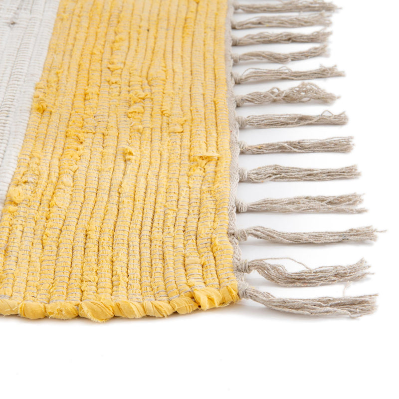 Tassel Trail Collection Area Rug - Pathway (Yellow and Ivory) Rectangle Yellow and Ivory  lifestyle 14