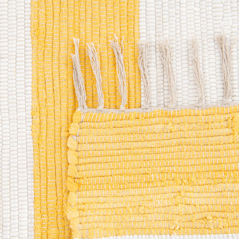 Tassel Trail Collection Area Rug - Pathway (Yellow and Ivory) Rectangle Yellow and Ivory  lifestyle 16