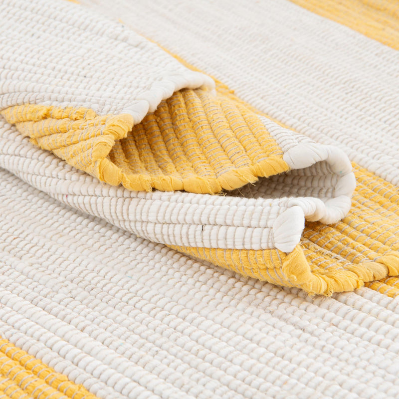 Tassel Trail Collection Area Rug - Pathway (Yellow and Ivory) Rectangle Yellow and Ivory  lifestyle 20