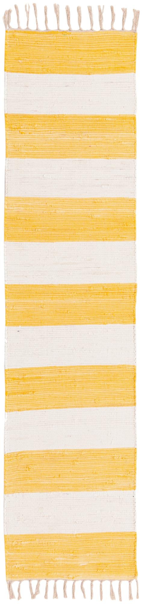 Tassel Trail Collection Area Rug - Pathway (Yellow and Ivory) Runner Yellow and Ivory  lifestyle 43