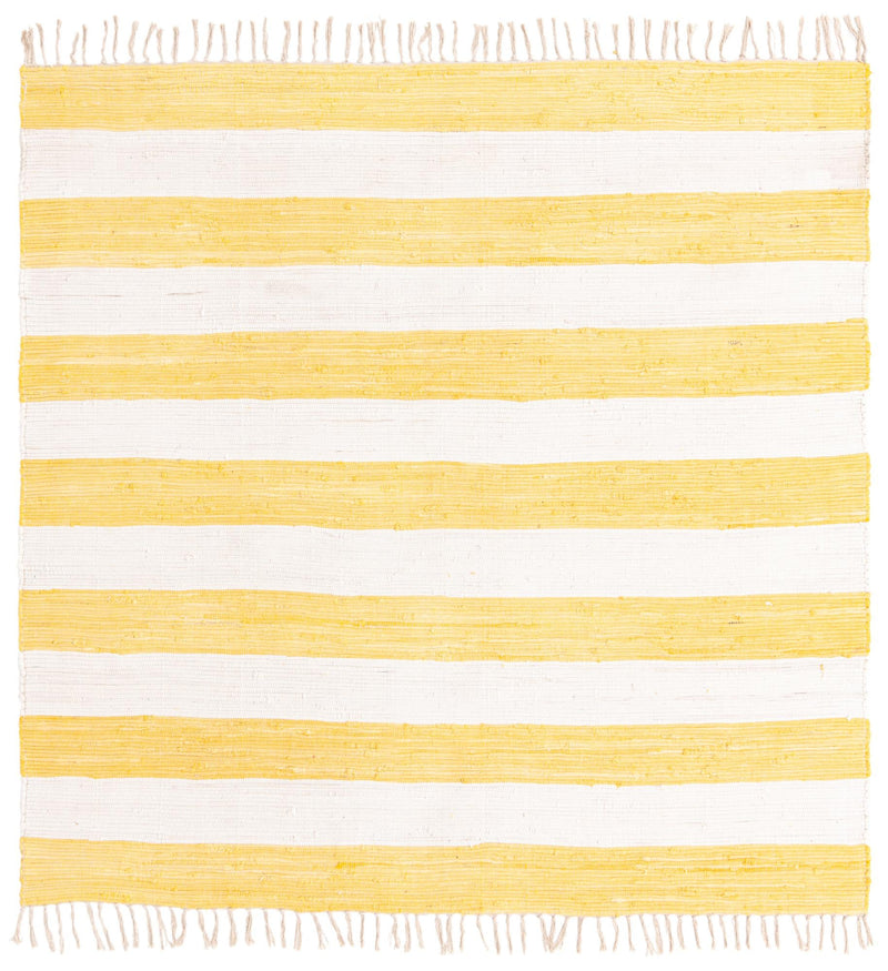 Tassel Trail Collection Area Rug - Pathway (Yellow and Ivory) Square Yellow and Ivory  lifestyle 26