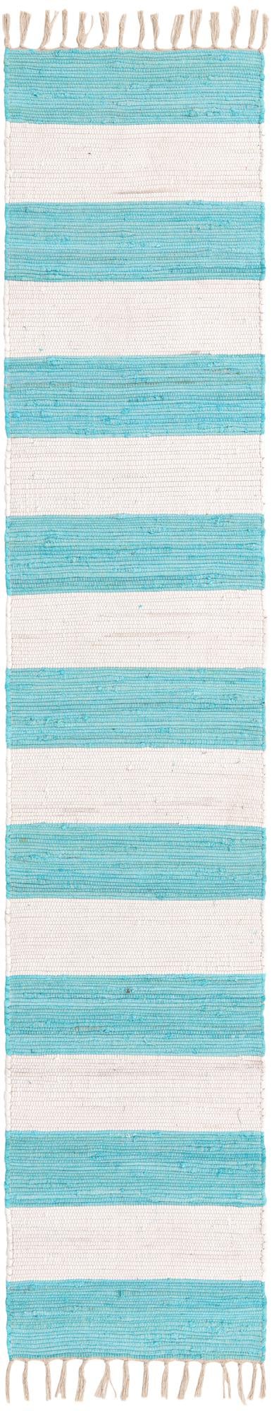 Tassel Trail Collection Area Rug - Pathway Runner Turquoise and Ivory  lifestyle 67