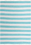 Tassel Trail Collection Area Rug - Pathway (Turquoise and Ivory) Rectangle Turquoise and Ivory Main