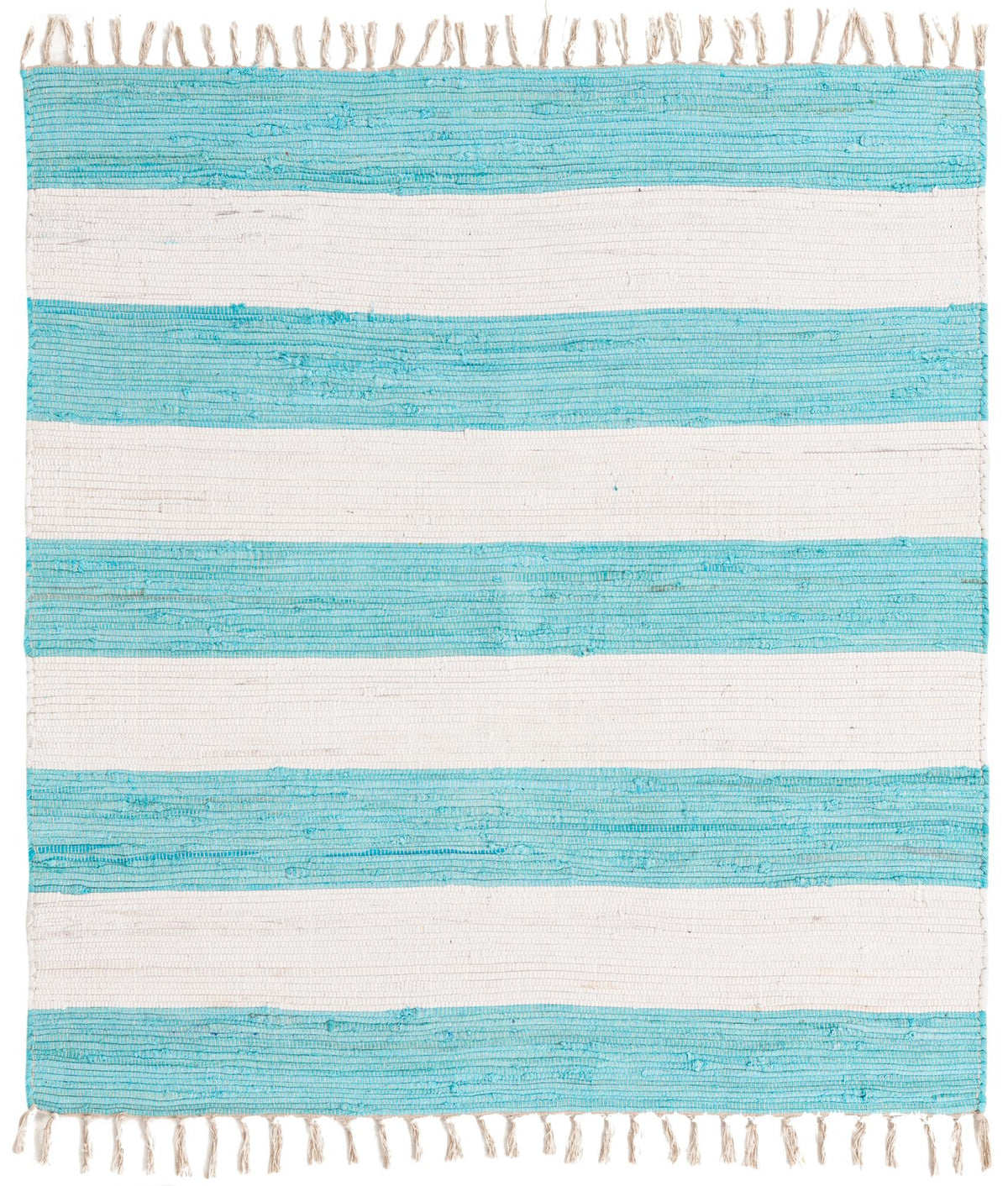 Tassel Trail Collection Area Rug - Pathway Square Turquoise and Ivory  lifestyle 68