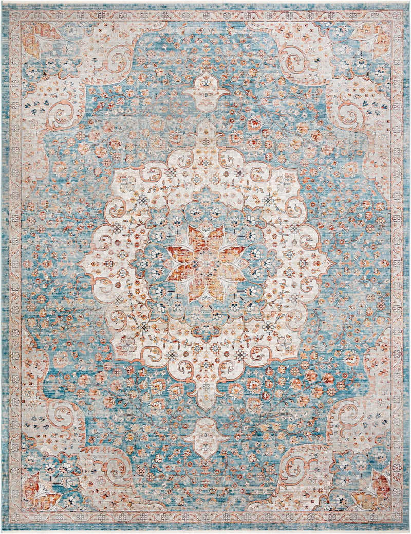 Coastal Haven Collection Area Rug - Seabreeze (Blue) Rectangle Blue  lifestyle 3