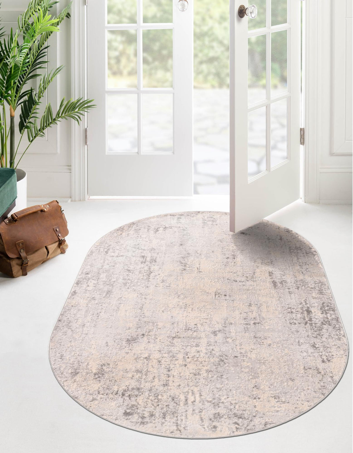 Aegean Elegance Collection Area Rug -  Paros Oval Gray  lifestyle 22