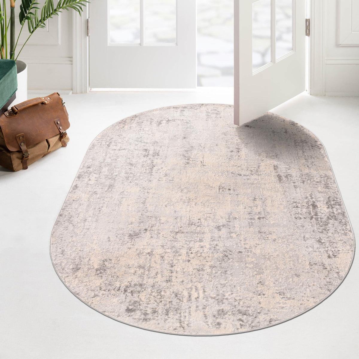 Aegean Elegance Collection Area Rug -  Paros Oval Gray  lifestyle 73