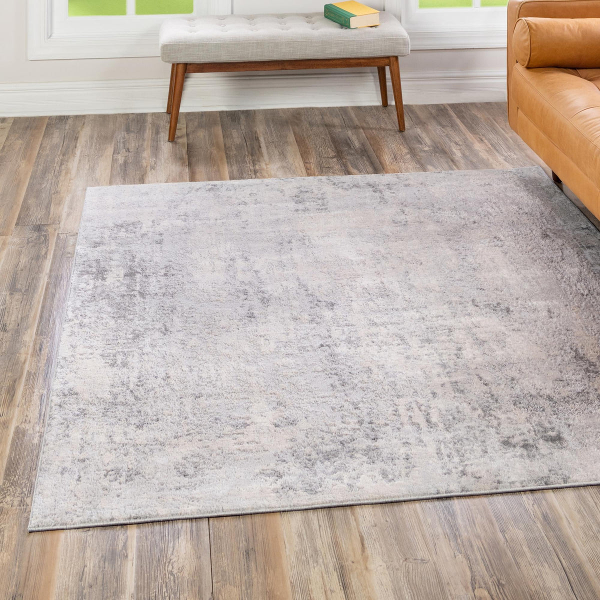 Aegean Elegance Collection Area Rug -  Paros Square Gray  lifestyle 74