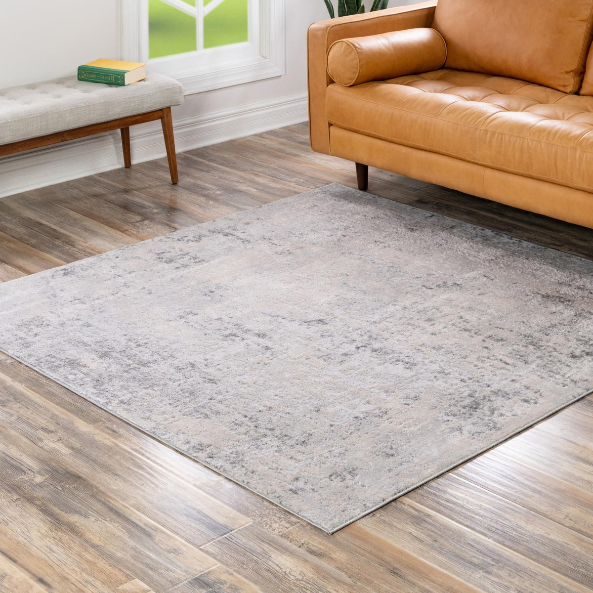 Aegean Elegance Collection Area Rug -  Paros Square Gray  lifestyle 77