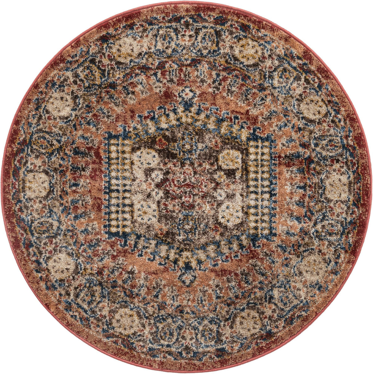 Eden Oasis Collection Area Rug -  Refuge (Terracotta) Round Terracotta  lifestyle 21