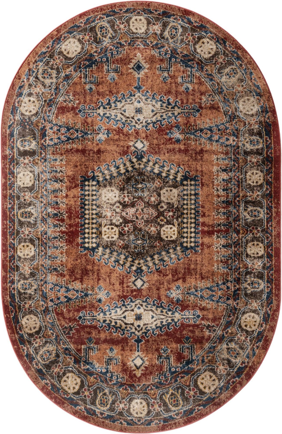 Eden Oasis Collection Area Rug -  Refuge (Terracotta) Oval Terracotta  lifestyle 24