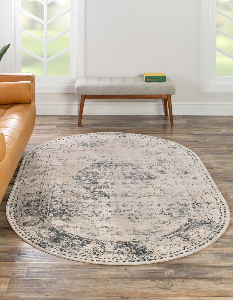 Coastal Manor Collection Area Rug -  Dunes Oval Dark Blue  lifestyle 35