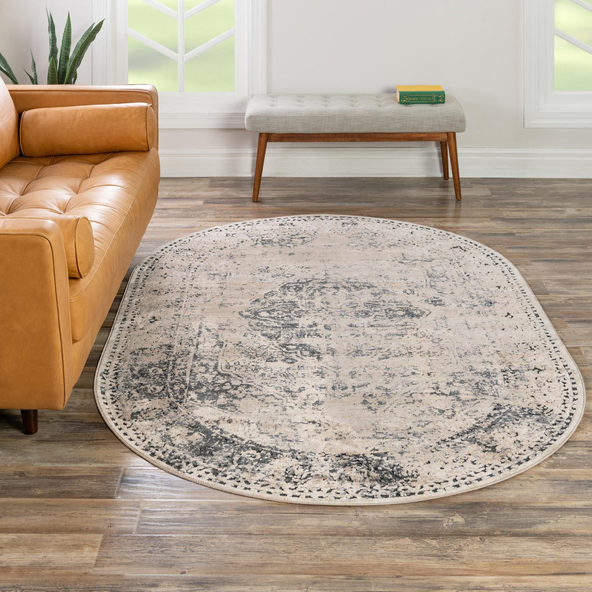 Coastal Manor Collection Area Rug -  Dunes Oval Dark Blue  lifestyle 115