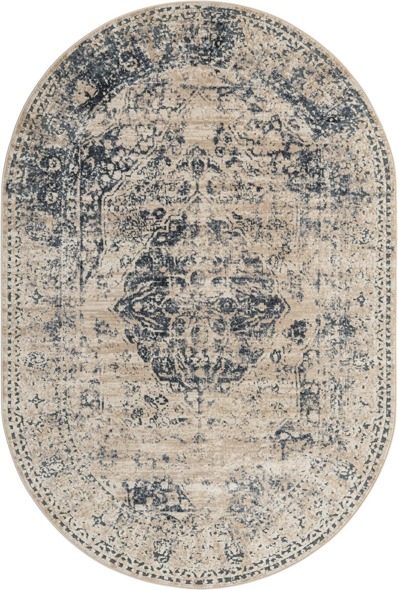 Coastal Manor Collection Area Rug -  Dunes Oval Dark Blue  lifestyle 29