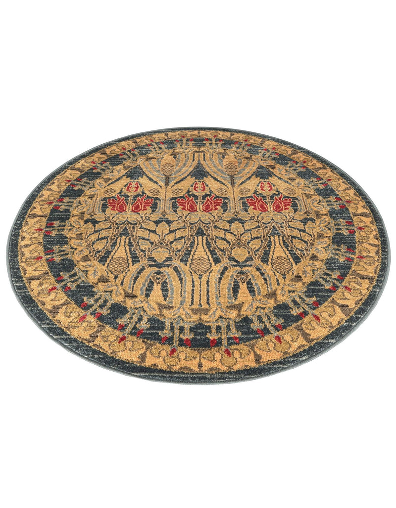 Chelsea Elegance Collection Area Rug -  Brompton (Navy Blue) Round Navy Blue  lifestyle 61