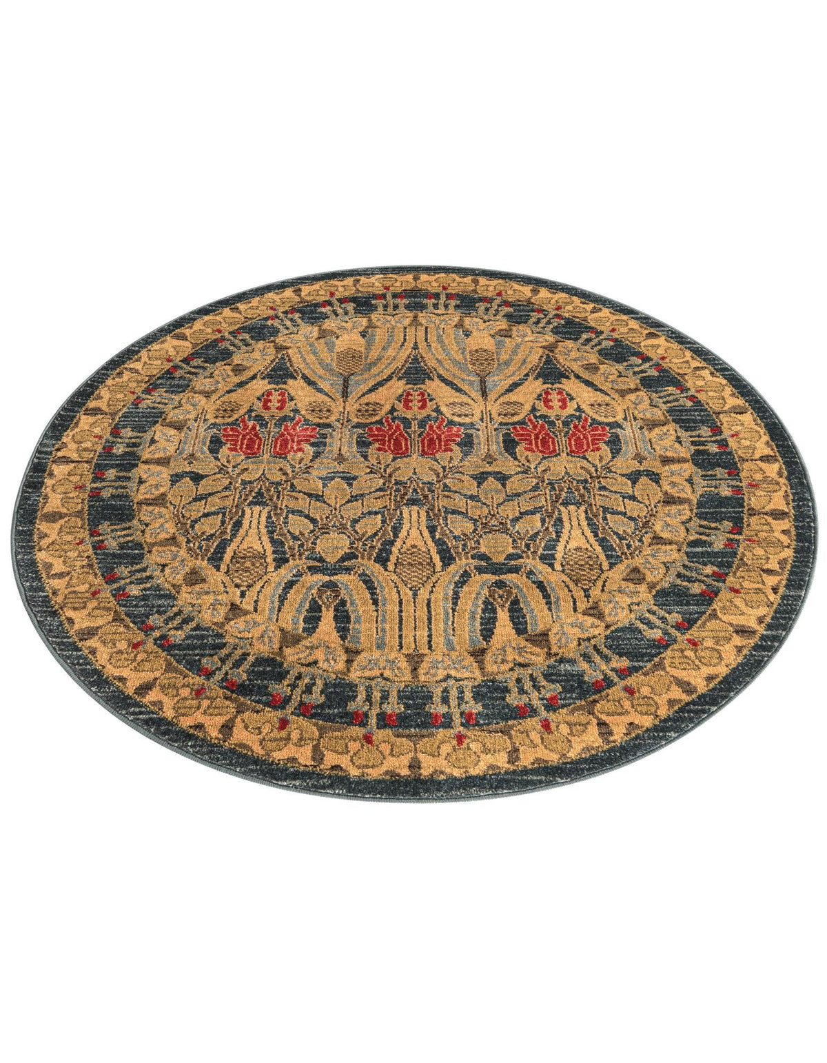 Chelsea Elegance Collection Area Rug -  Brompton (Navy Blue) Round Navy Blue  lifestyle 63