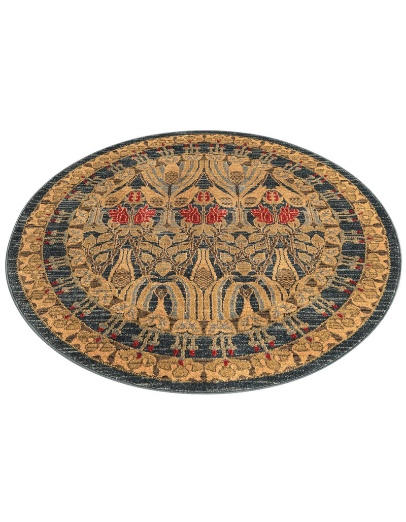 Chelsea Elegance Collection Area Rug -  Brompton (Navy Blue) Round Navy Blue  lifestyle 63