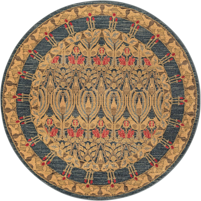 Chelsea Elegance Collection Area Rug -  Brompton (Navy Blue) Round Navy Blue  lifestyle 68