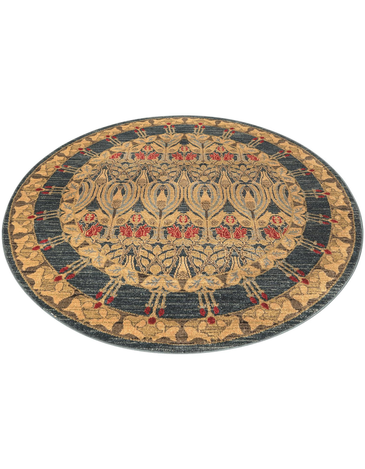 Chelsea Elegance Collection Area Rug -  Brompton (Navy Blue) Round Navy Blue  lifestyle 65