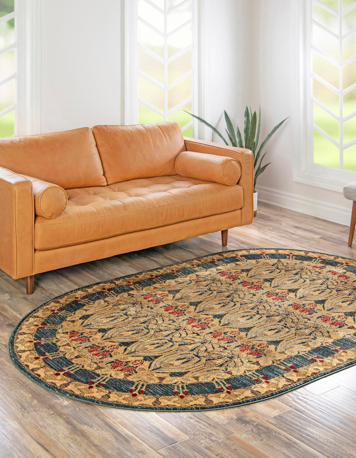 Chelsea Elegance Collection Area Rug -  Brompton (Navy Blue) Oval Navy Blue  lifestyle 67