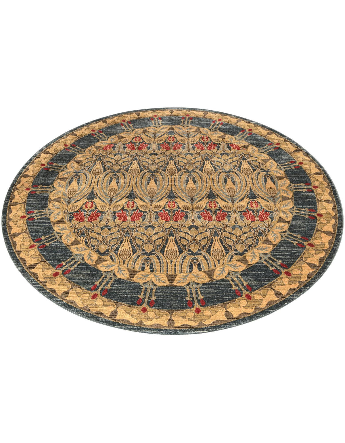 Chelsea Elegance Collection Area Rug -  Brompton (Navy Blue) Round Navy Blue  lifestyle 73