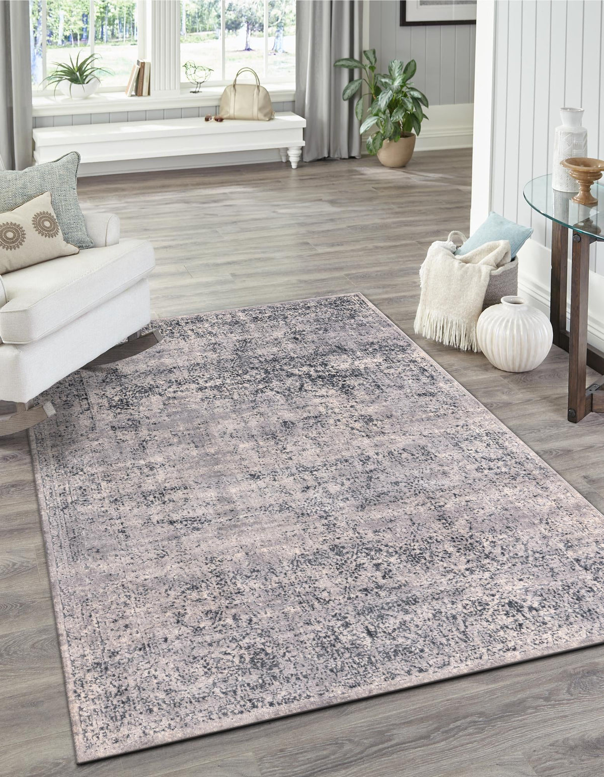 Coastal Manor Collection Area Rug -  Shoreline Rectangle Dark Blue  lifestyle 2