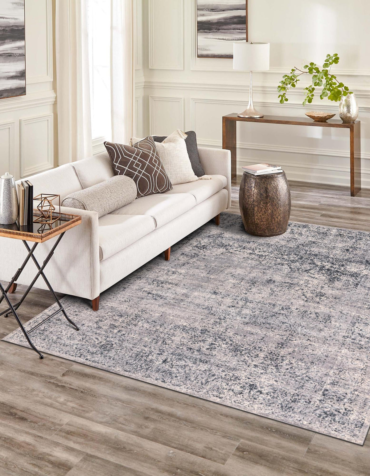 Coastal Manor Collection Area Rug -  Shoreline Rectangle Dark Blue  lifestyle 4