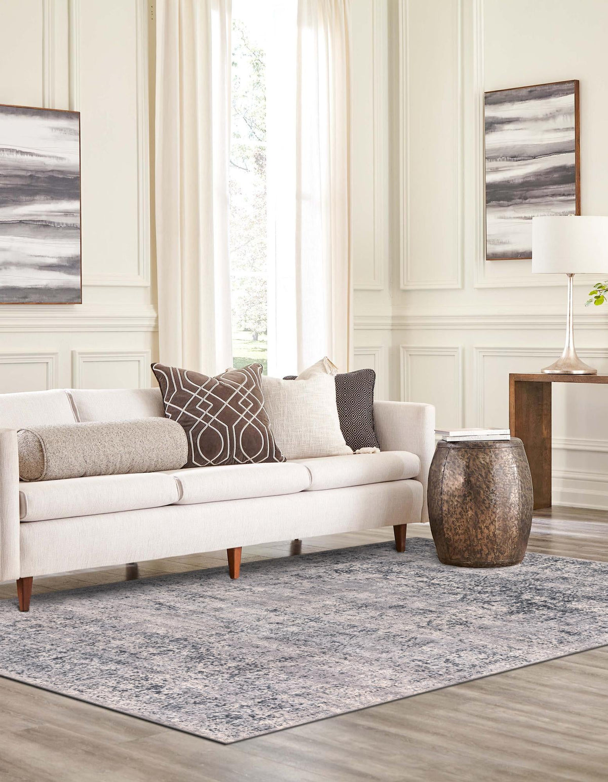 Coastal Manor Collection Area Rug -  Shoreline Rectangle Dark Blue  lifestyle 8