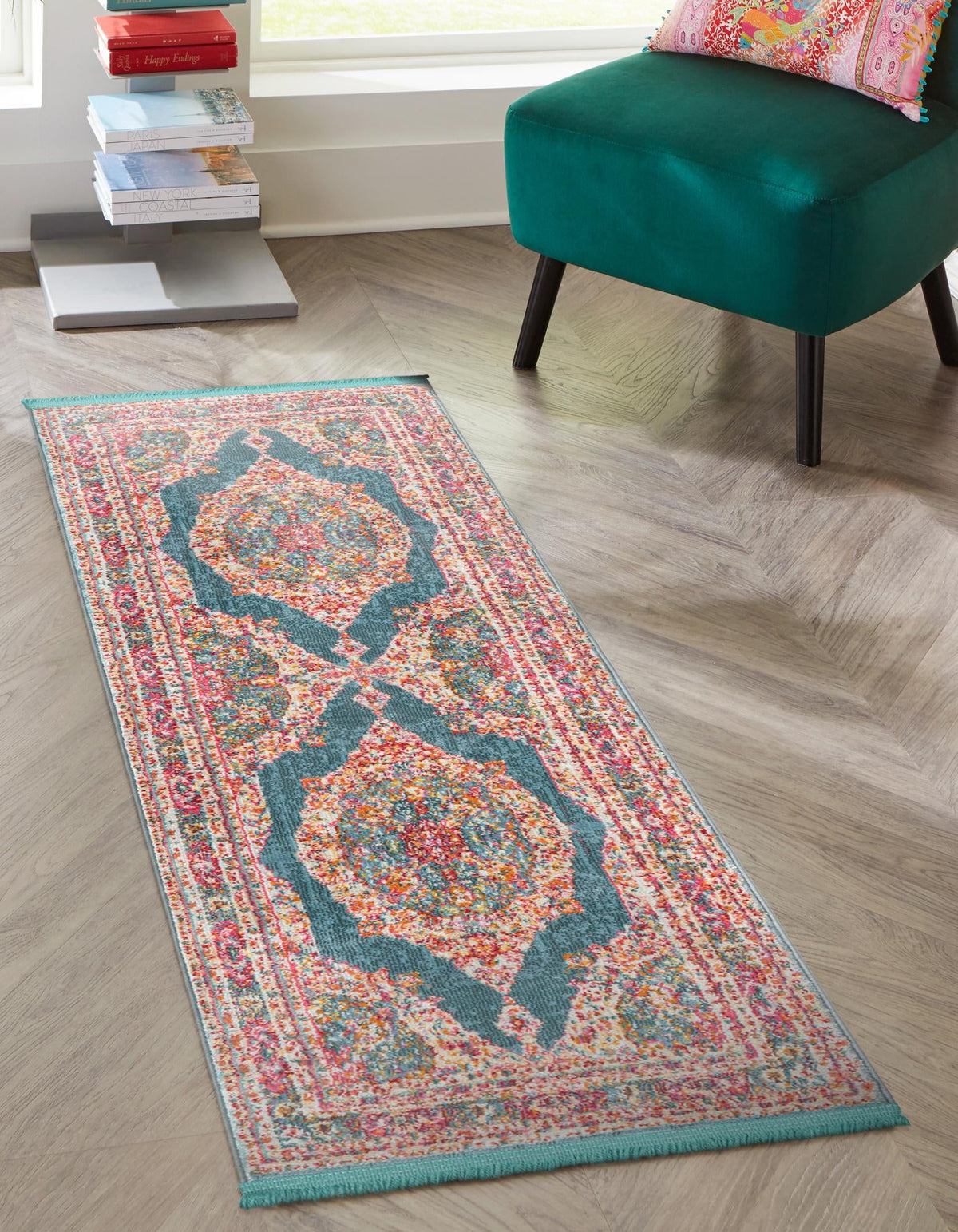 Caribbean Breeze Collection Area Rug -  Fernando Runner Multi  lifestyle 11