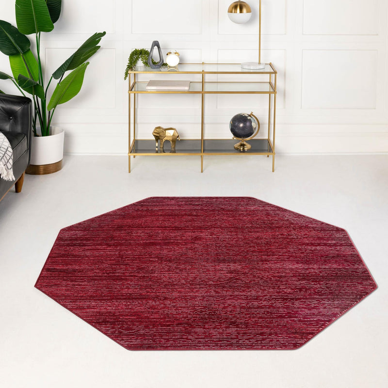 Bloomsbury Elegance Collection Area Rug -  Kensington (Red) Octagon Red  lifestyle 70