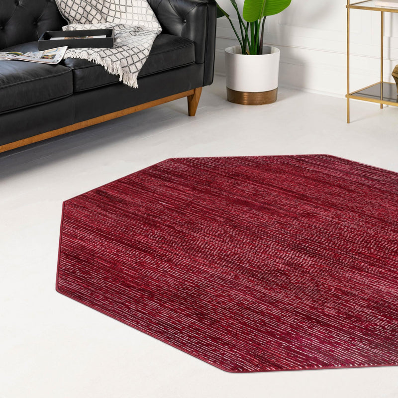 Bloomsbury Elegance Collection Area Rug -  Kensington (Red) Octagon Red  lifestyle 74