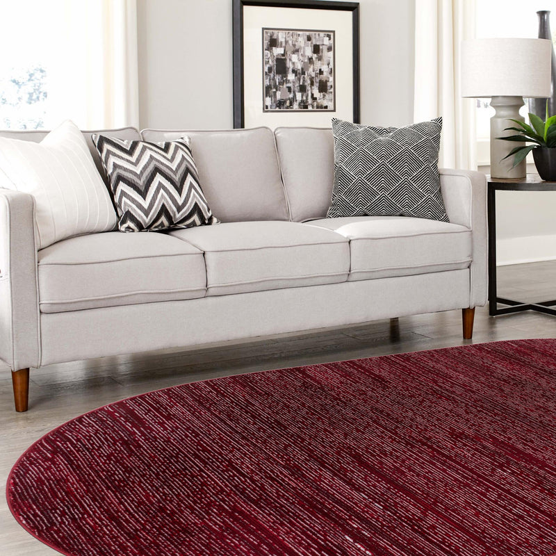 Bloomsbury Elegance Collection Area Rug -  Kensington (Red) Oval Red  lifestyle 75