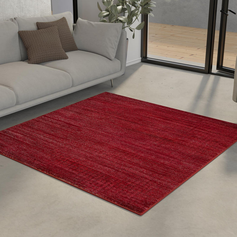 Bloomsbury Elegance Collection Area Rug -  Kensington (Red) Square Red  lifestyle 76