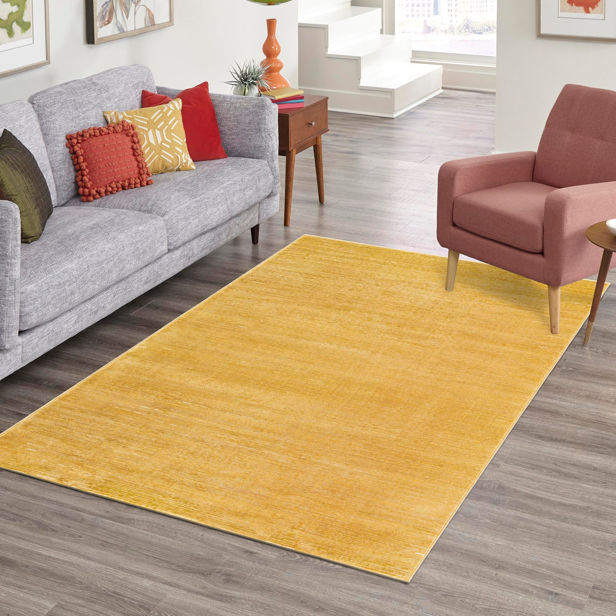 Bloomsbury Elegance Collection Area Rug -  Kensington (Yellow) Rectangle Yellow  lifestyle 14