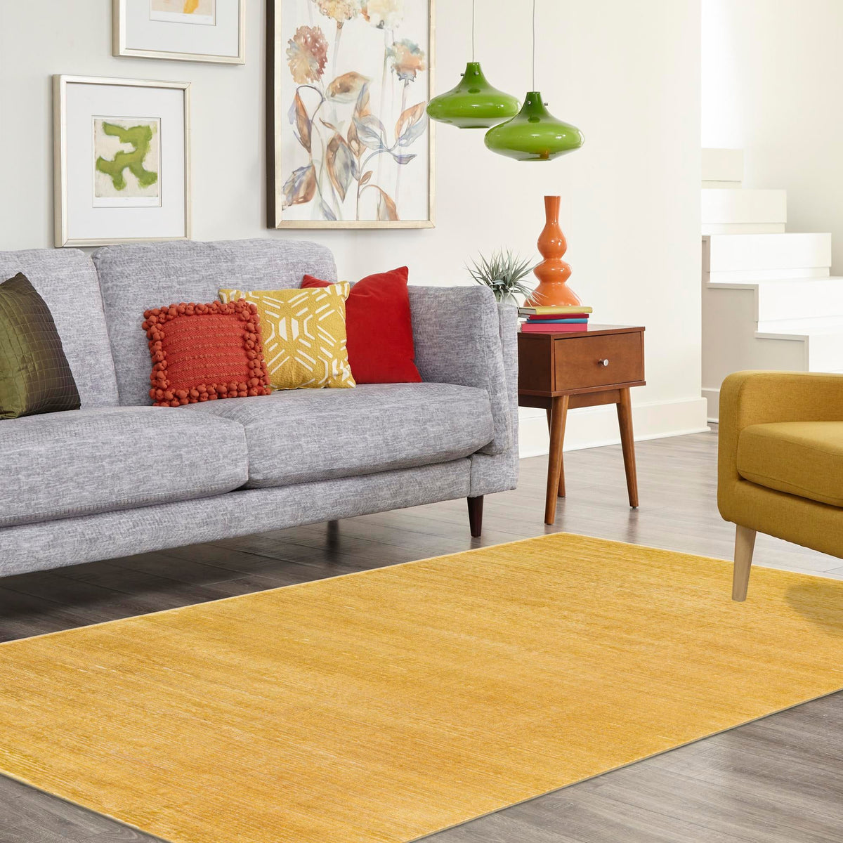 Bloomsbury Elegance Collection Area Rug -  Kensington (Yellow) Rectangle Yellow  lifestyle 15