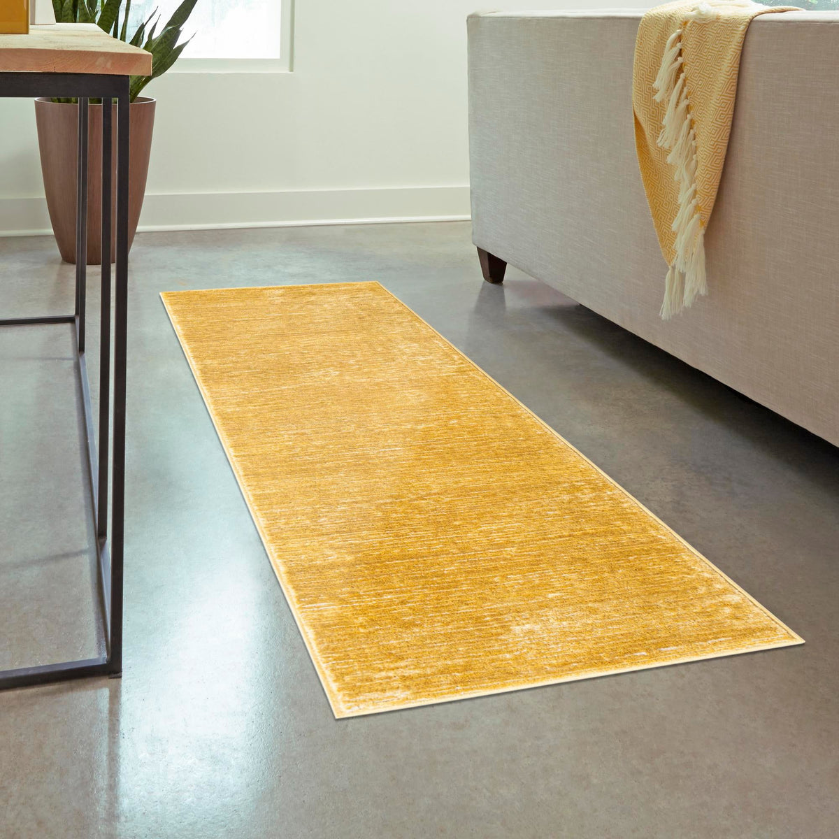 Bloomsbury Elegance Collection Area Rug -  Kensington (Yellow) Runner Yellow  lifestyle 69