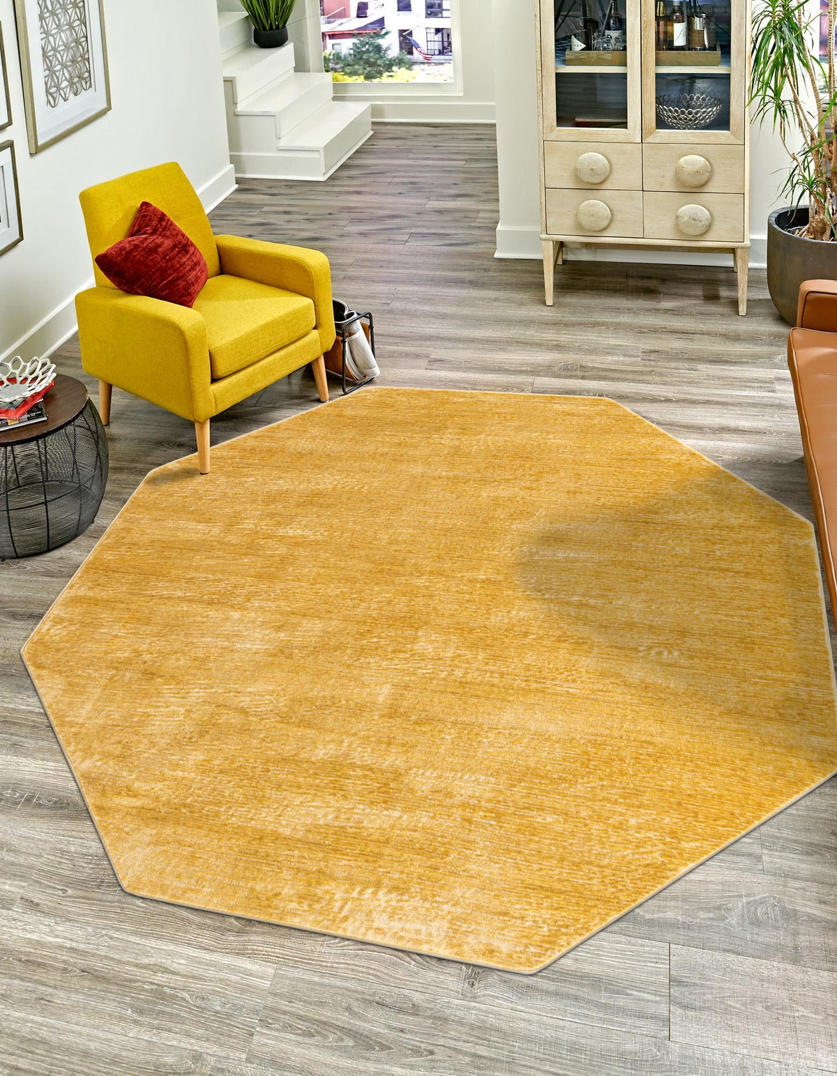 Bloomsbury Elegance Collection Area Rug -  Kensington (Yellow) Octagon Yellow  lifestyle 21