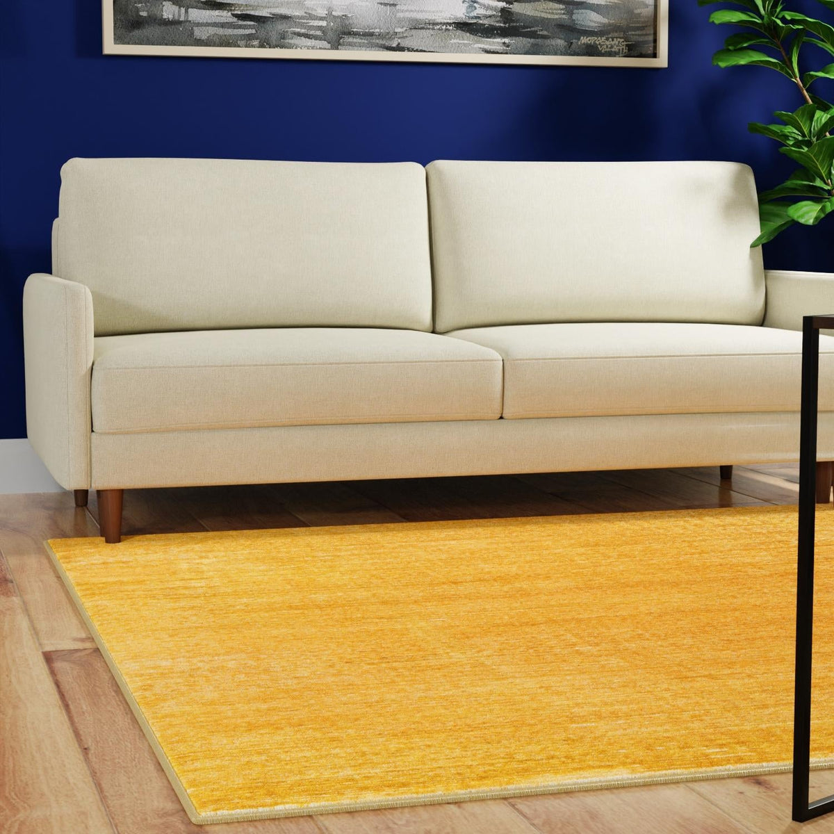 Bloomsbury Elegance Collection Area Rug -  Kensington (Yellow) Square Yellow  lifestyle 77