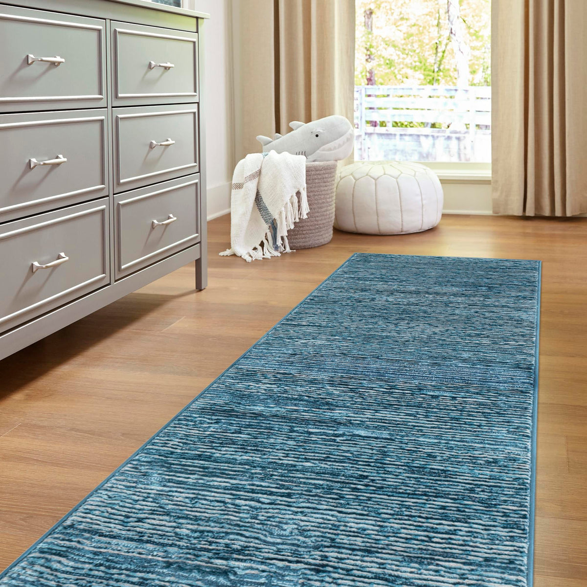 Bloomsbury Elegance Collection Area Rug -  Kensington (Blue) Runner Blue  lifestyle 45