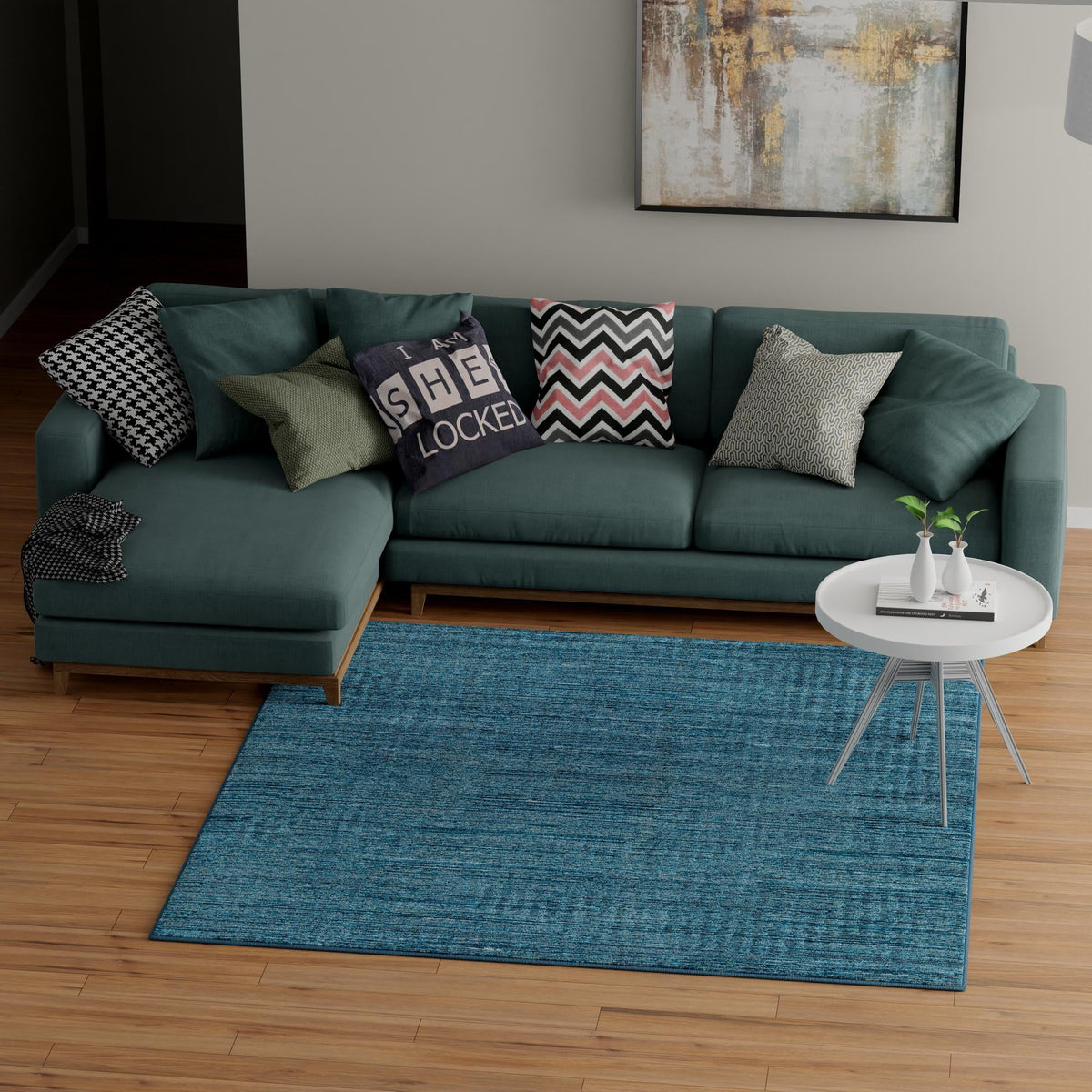 Bloomsbury Elegance Collection Area Rug -  Kensington (Blue) Square Blue  lifestyle 44