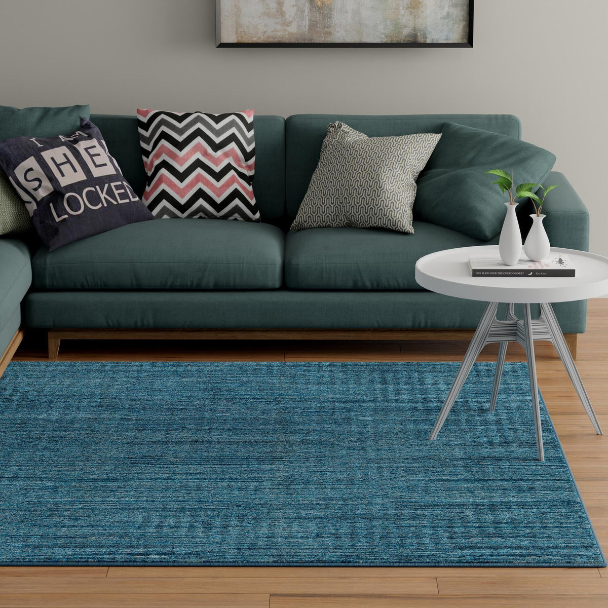Bloomsbury Elegance Collection Area Rug -  Kensington (Blue) Square Blue  lifestyle 47